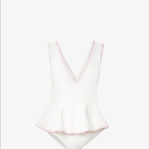 MARYSIA
Trulli V-neck ruffle-trimmed swimsuit NWT large